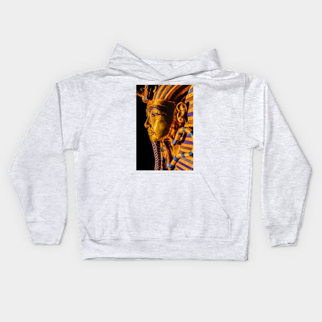 King Tutankhamun funerary mask Kids Hoodie by GrahamPrentice